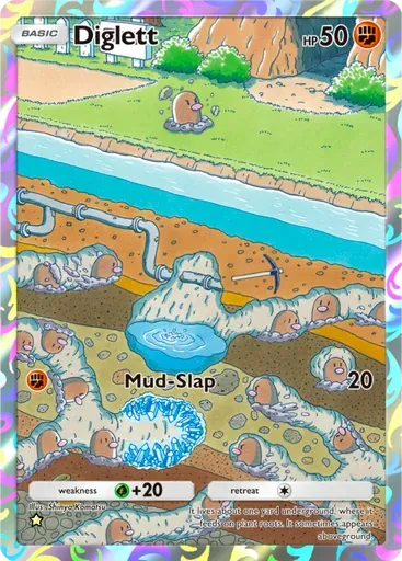 Diglett card art (Genetic Apex)