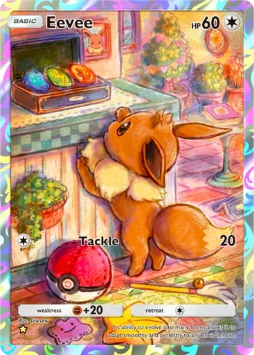 Eevee card art (Genetic Apex)
