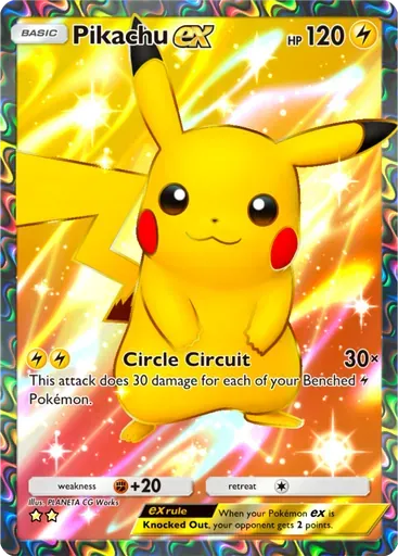 Pikachu ex card art (Genetic Apex)