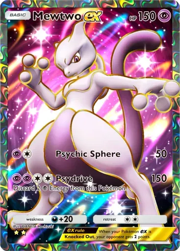 Mewtwo ex card art (Genetic Apex)