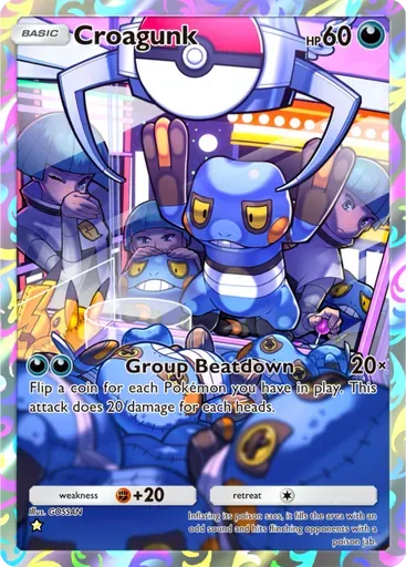 Croagunk card art (Space-Time Smackdown)