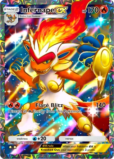 Infernape ex card art (Space-Time Smackdown)