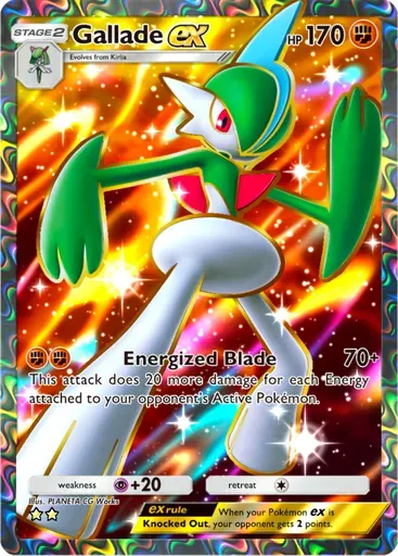 Gallade ex card art (Space-Time Smackdown)