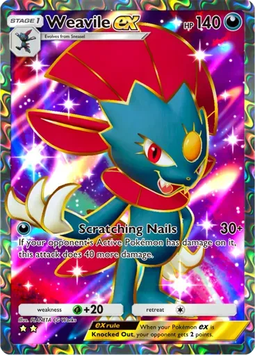 Weavile ex card art (Space-Time Smackdown)