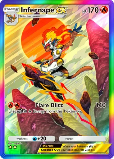 Infernape ex card art (Space-Time Smackdown)