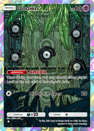 Unown card art (Triumphant Light)