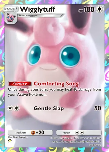 Wigglytuff card art (Shining Revelry)