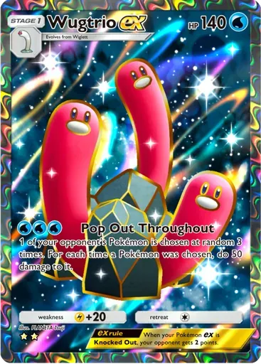 Wugtrio ex card art (Shining Revelry)
