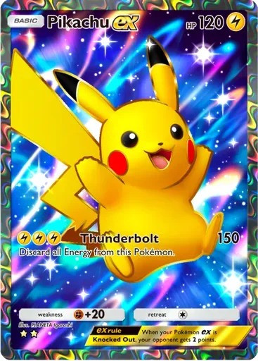 Pikachu ex card art (Shining Revelry)