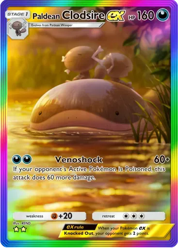 Paldean Clodsire ex card art (Shining Revelry)