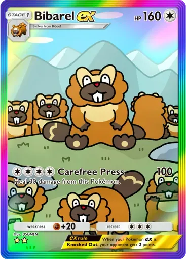 Bibarel ex card art (Shining Revelry)