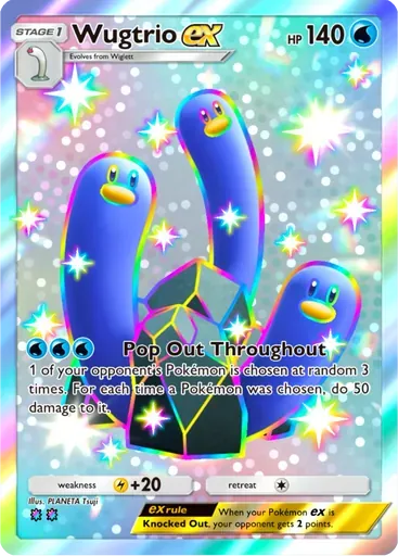 Wugtrio ex card art (Shining Revelry)