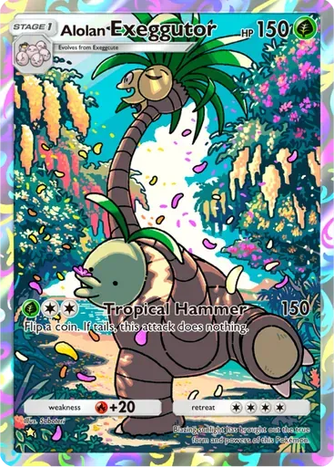 Alolan Exeggutor card art (Celestial Guardians)
