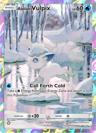 Alolan Vulpix card art (Celestial Guardians)