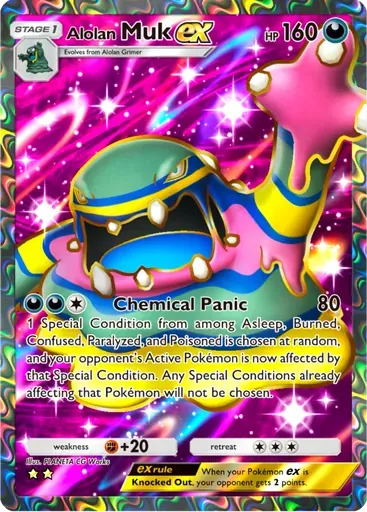 Alolan Muk ex card art (Celestial Guardians)