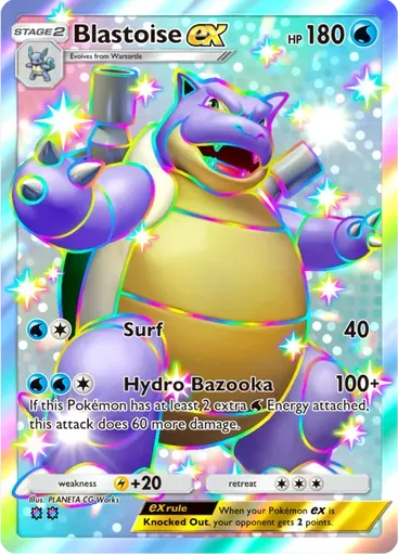 Blastoise ex card art (Celestial Guardians)
