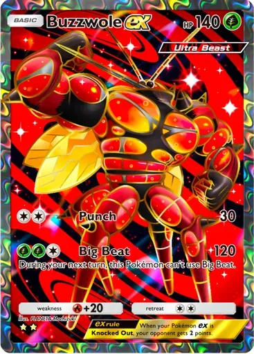 Buzzwole ex card art (Extradimensional Crisis)