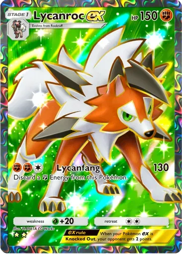 Lycanroc ex card art (Extradimensional Crisis)