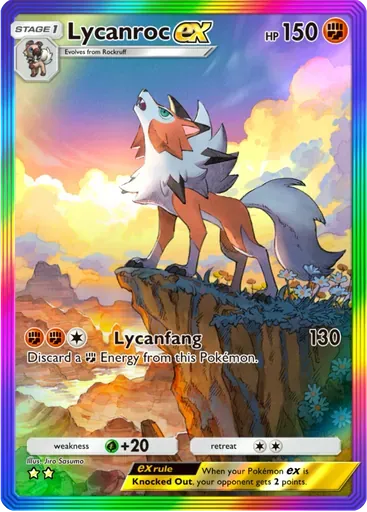 Lycanroc ex card art (Extradimensional Crisis)