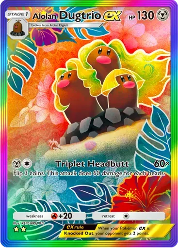 Alolan Dugtrio ex card art (Extradimensional Crisis)