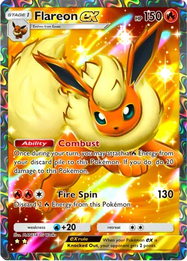 Flareon ex card art (Eevee Grove)