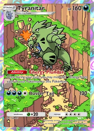 Tyranitar card art (Wisdom of Sea and Sky)