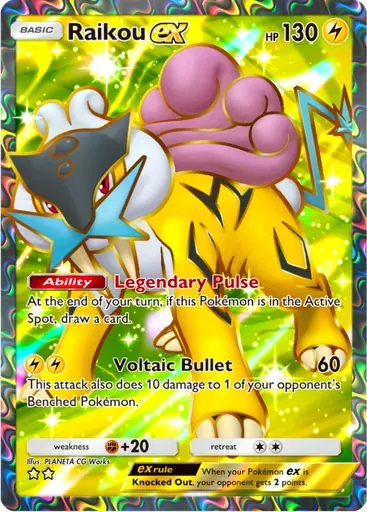 Raikou ex card art (Secluded Springs)