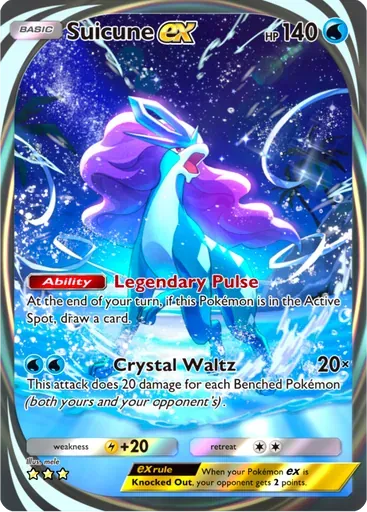 Suicune ex card art (Secluded Springs)