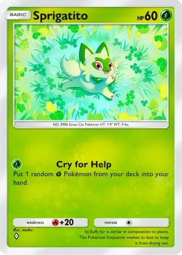 Sprigatito card art (Deluxe Pack: ex)