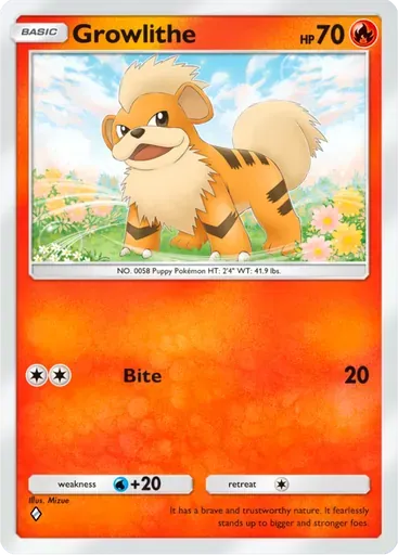 Growlithe card art (Deluxe Pack: ex)