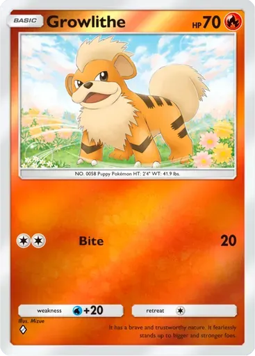 Growlithe card art (Deluxe Pack: ex)