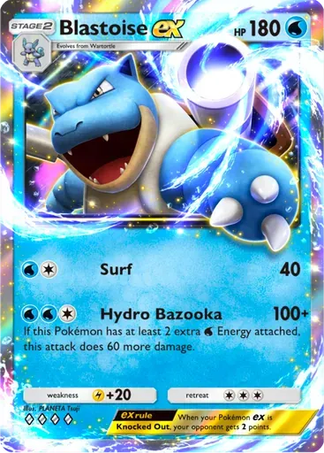 Blastoise ex card art (Deluxe Pack: ex)