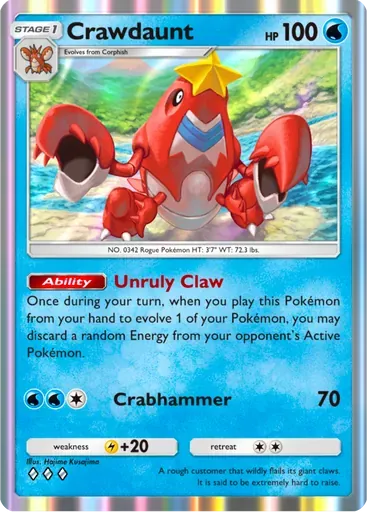 Crawdaunt card art (Deluxe Pack: ex)