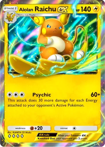 Alolan Raichu ex card art (Deluxe Pack: ex)
