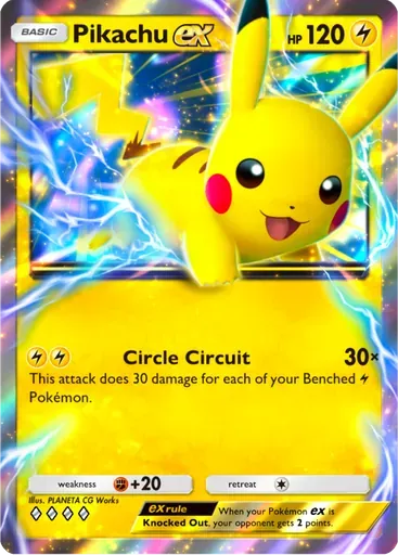 Pikachu ex card art (Deluxe Pack: ex)