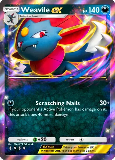 Weavile ex card art (Deluxe Pack: ex)