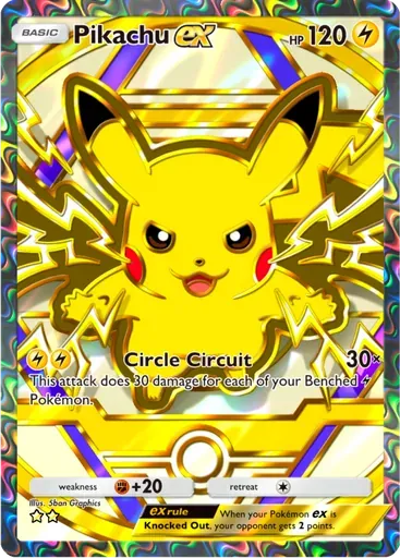 Pikachu ex card art (Deluxe Pack: ex)