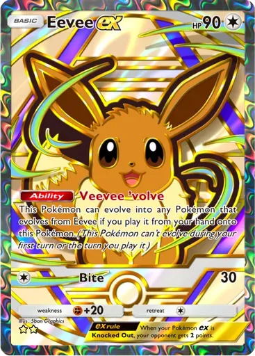 Eevee ex card art (Deluxe Pack: ex)
