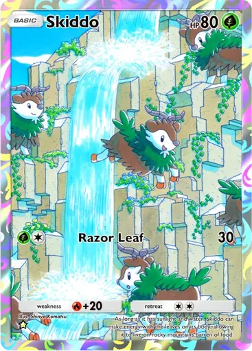 Skiddo card art (Mega Rising)