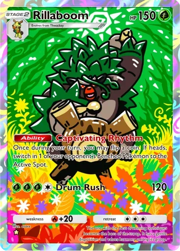 Rillaboom card art (Mega Rising)