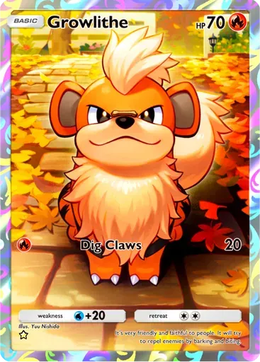 Growlithe card art (Mega Rising)