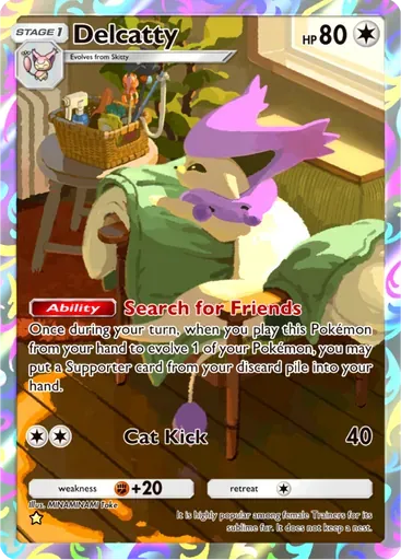 Delcatty card art (Mega Rising)