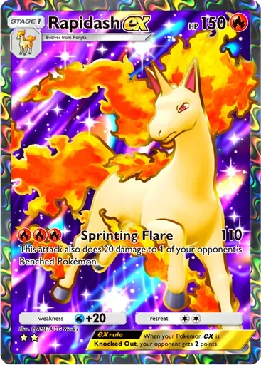 Rapidash ex card art (Mega Rising)