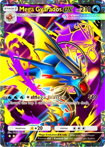 Mega Gyarados ex card art (Mega Rising)