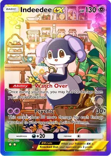 Indeedee ex card art (Mega Rising)