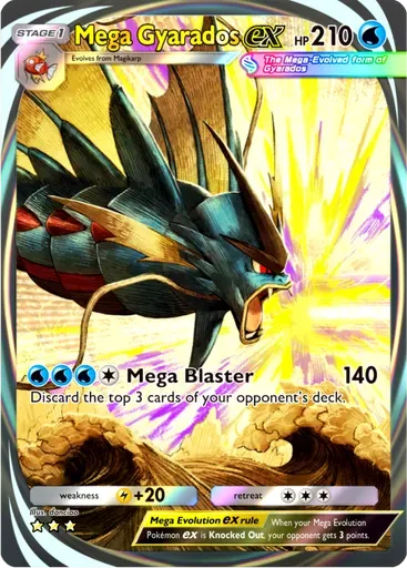 Mega Gyarados ex card art (Mega Rising)