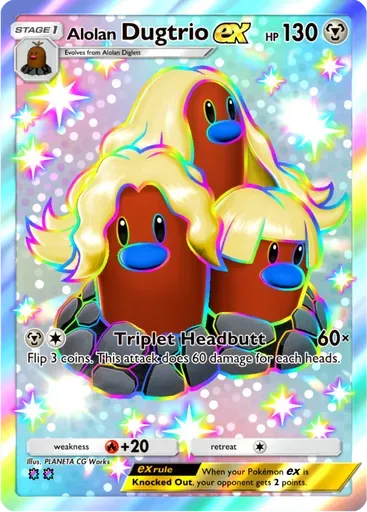 Alolan Dugtrio ex card art (Mega Rising)