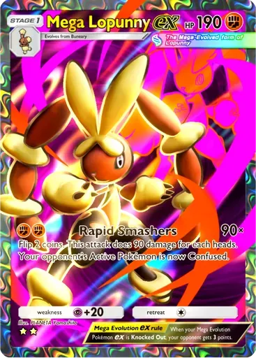 Mega Lopunny ex card art (Crimson Blaze)