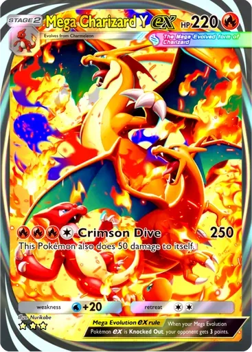 Mega Charizard Y ex card art (Crimson Blaze)