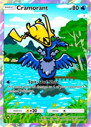 Cramorant card art (Fantastical Parade)